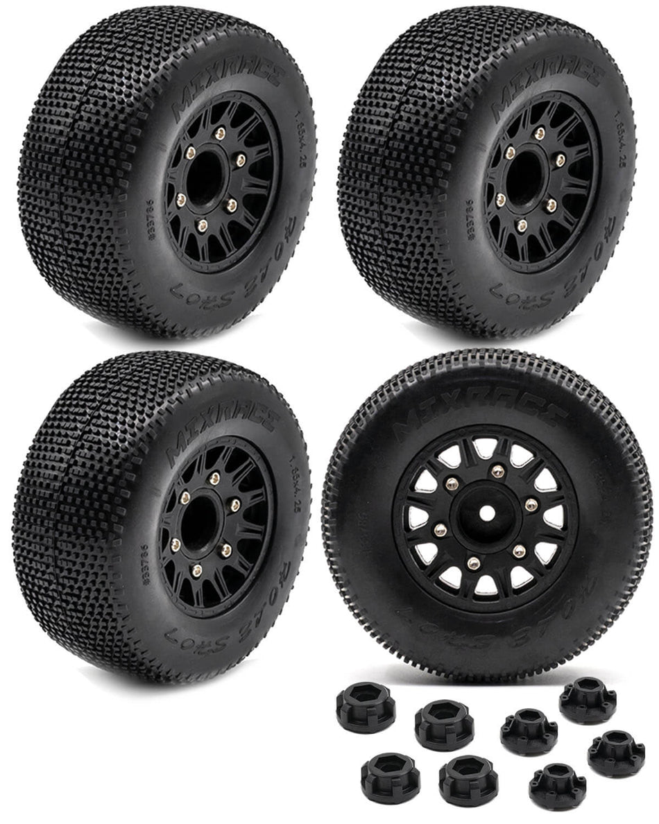 12mm/14mm Hex Rc Truck Tires for 1/10 Traxxas Slash 2WD 4×4,Axial/Arrma Senton/Redcat Rc4wd,Hex Detachable Replacement Running