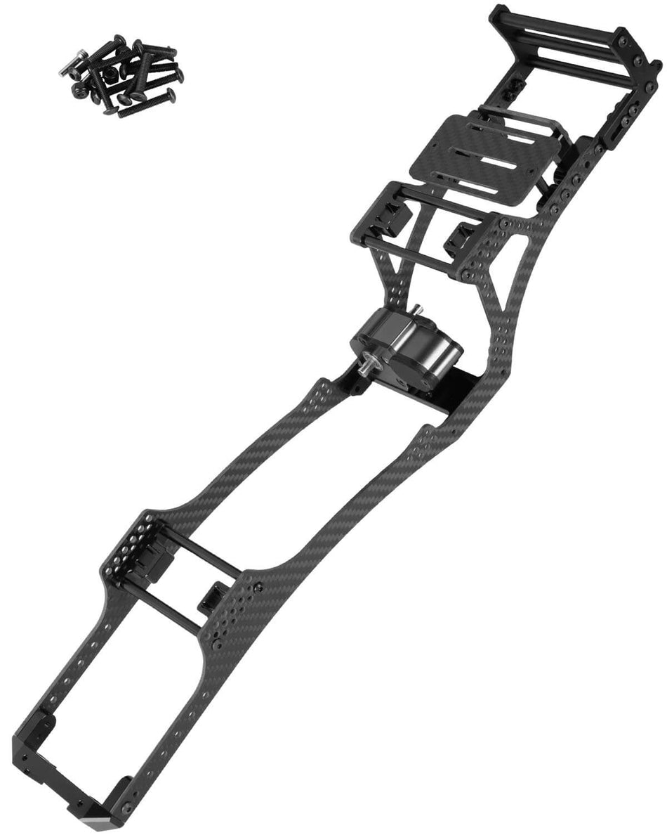 RC Carbon Fiber Frame Chassis w/Gearboxes Upgrades Part for 1/10 Axial SCX10 SCX10 II 90046 90047 RC Crawler Car