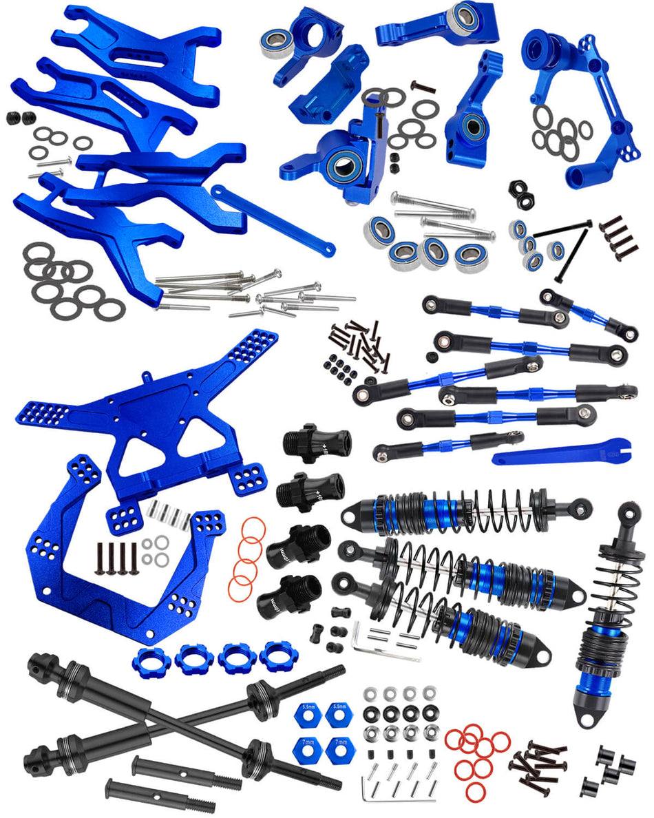 Upgrades for 1/10 Traxxas Slash 2WD(VXL),RC Shocks,Suspension Arm,Caster Block,Steering Blocks,Stub Axle Carriers,Steering Bellcranks,Shock Tower,Camber Links,Drive Shaft,Hex Hub Adapters