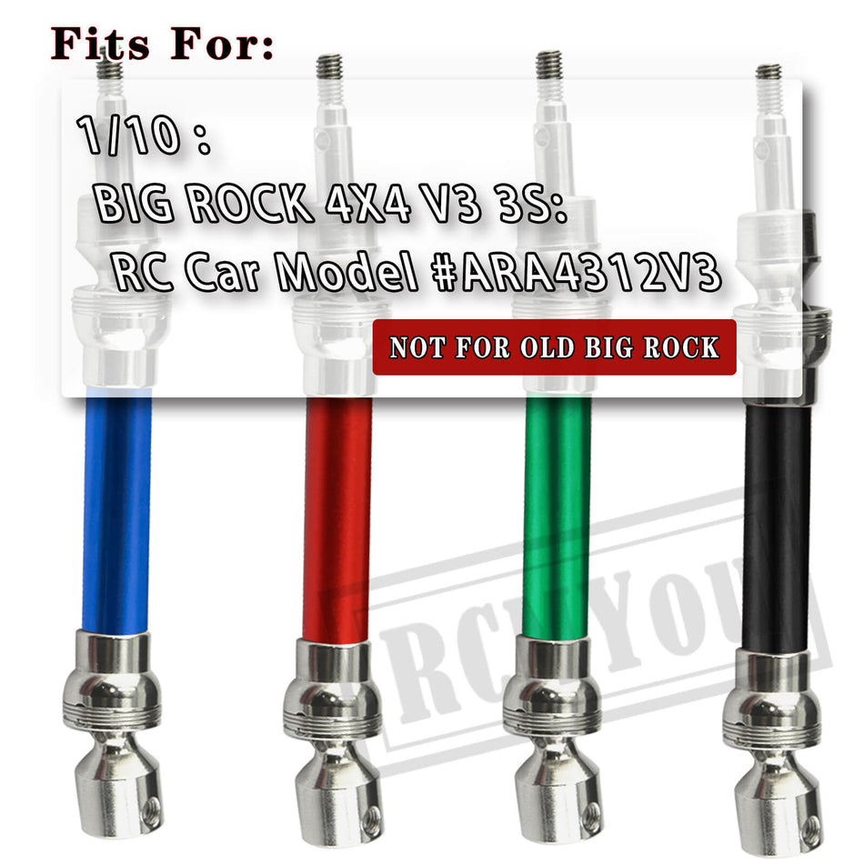 RC Drive Shaft CVD Axles for 1/10 Arrma Big Rock V3 3S BLX 4x4 4WD,4Pcs RC Upgrades Parts