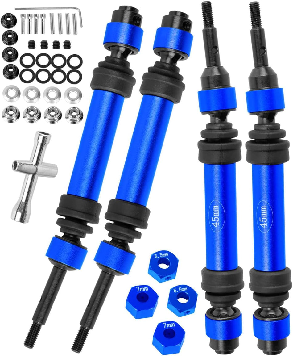 RC Drive Shaft CVD Axles Upgrades Part for 1/10 traxxas Slash VXL 4X4,Rustler VXL 4X4,Stampede VXL 4X4,#45 Steel with Hex