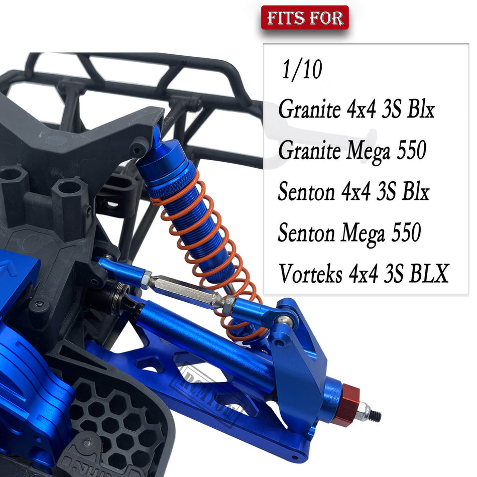 Upgrades Part for 1/10 Arrma Vorteks/Granite/Senton 4x4 3S Blx Mega 550,RC Shocks,Shock Tower,Front Rear Suspension Arm,Steering Blocks Caster Blocks C-Hubs Stub Axle Carriers