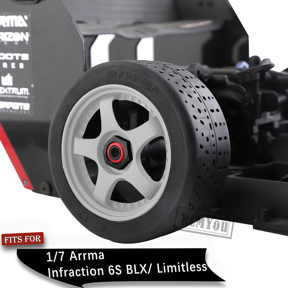 Rc Tires for 1/7 Infraction 6S BLX/Limitless,Wheels and Tires Set,ARA55062