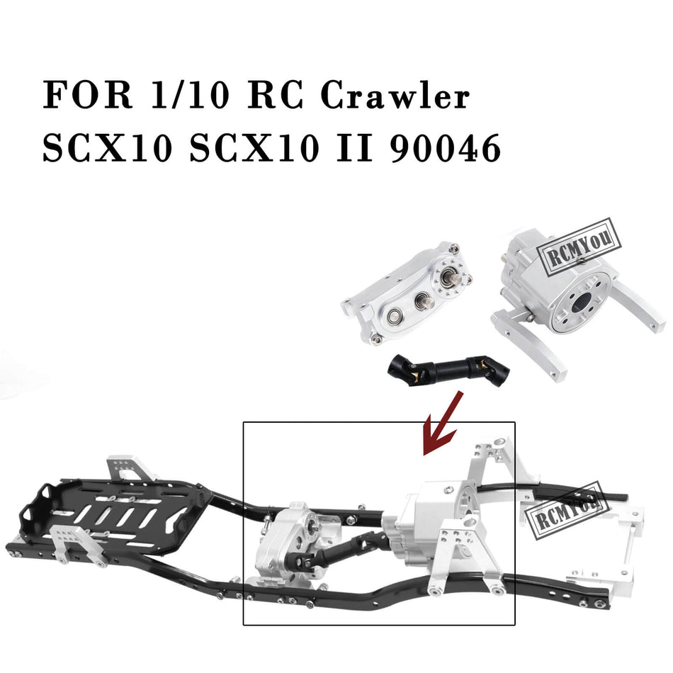 Upgrades Part for 1/10 Axial SCX10 & SCX10 II 90046 313mm 12.3 Inch Wheelbase Chassis Frame,Metal Prefixal Gearbox & Drive Sharft & Gearbox