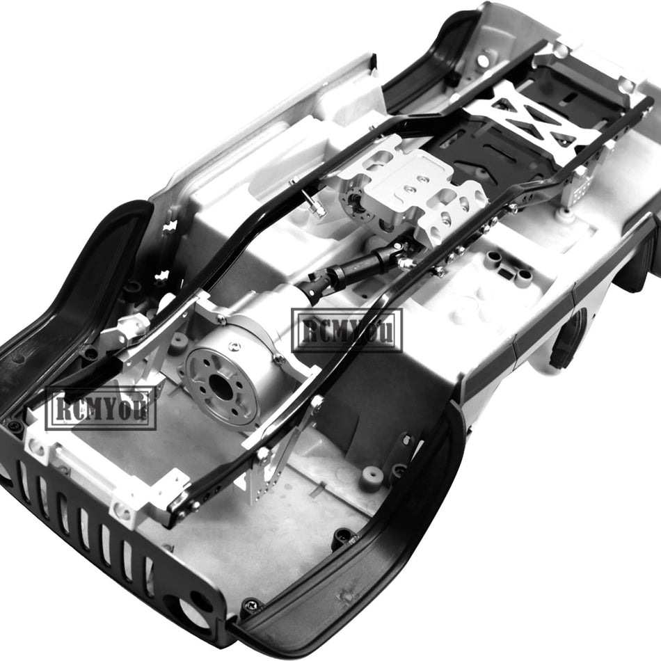 RC Metal Chassis Frame 313mm Wheelbase Upgrades w/Prefixal Shiftable Gearbox for 1/10 Axial SCX10 90046
