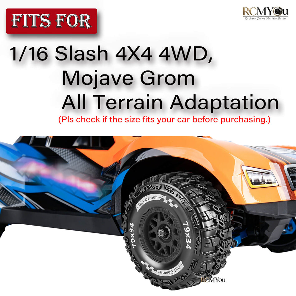 RC Truck Tires and Wheels for 1/16 Traxxas Slash 4X4 4WD
