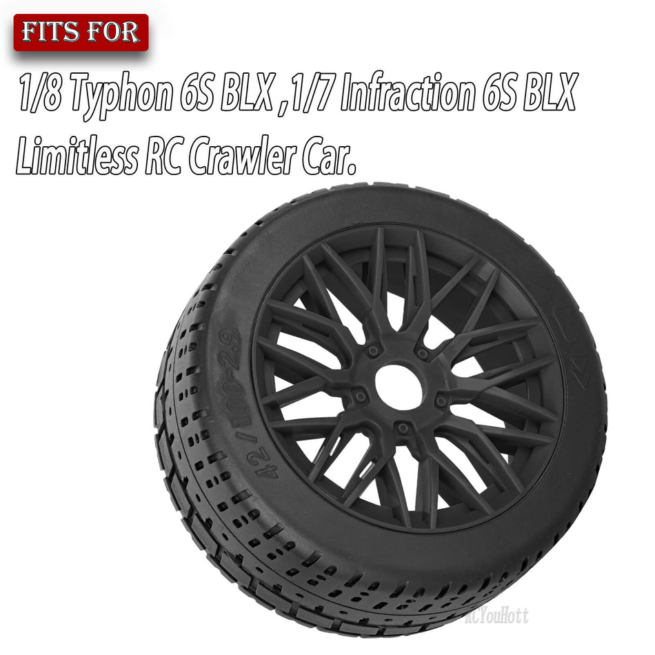 C Tires Highway Tires for Arrma 1/8 Typhon 6s BLX,1/7 Infraction 6S BLX,Limitless RC Car