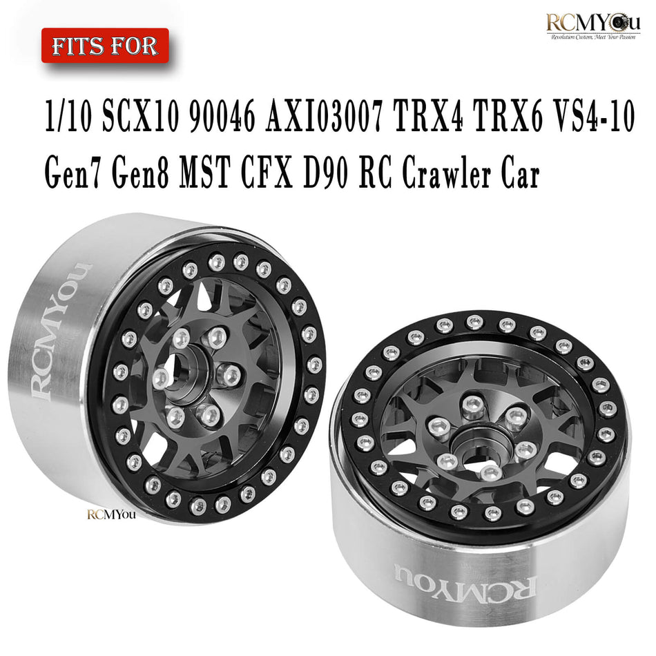 RCMYou RC 1.9 Beadlock Wheels and Rim for 1/10 axial SCX10 traxxas TRX4 TRX6 VS4-10 redcat Gen7/8 MST CFX D90 RC Crawler Car