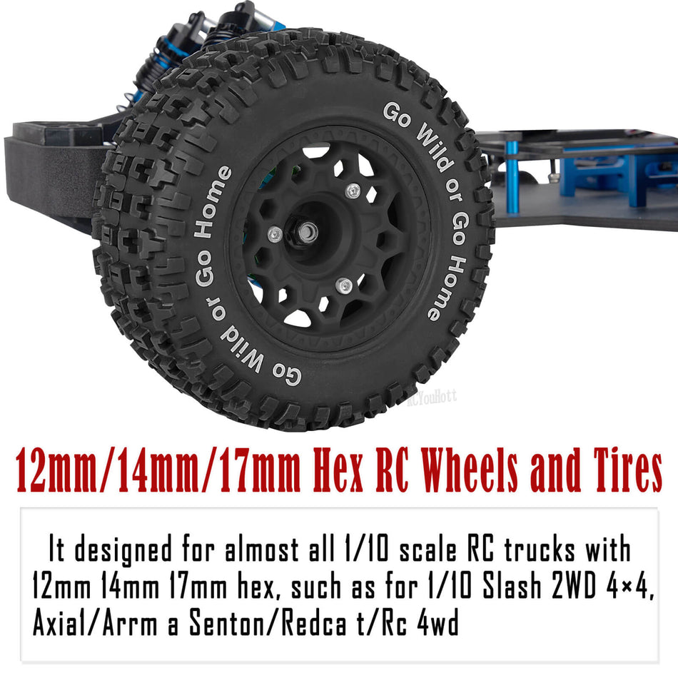 RC Truck Wheels Tires 12mm/14mm/17mm Hex for 1/10 Arrma Senton/traxxas Slash 2WD 4WD 4×4/Axial/Redcat/Rc4wd