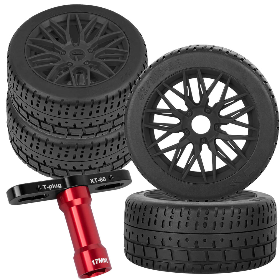 C Tires Highway Tires for Arrma 1/8 Typhon 6s BLX,1/7 Infraction 6S BLX,Limitless RC Car