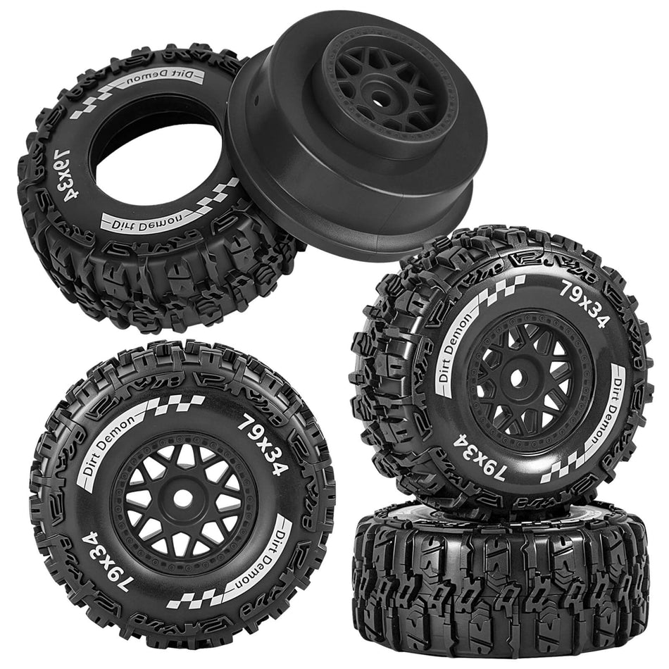 RC Truck Tires and Wheels for 1/16 Traxxas Slash 4X4 4WD