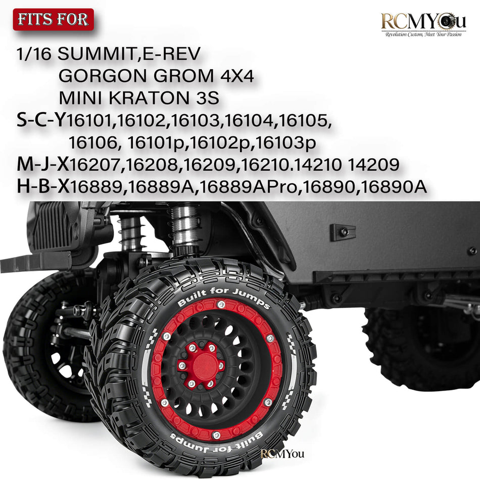 RC Wheel and Tires Set for Arrma Traxxas 1/16 Gorgon GROM Summit E-REVO MINI KRATON MJX HBX SCY RC Truck Car