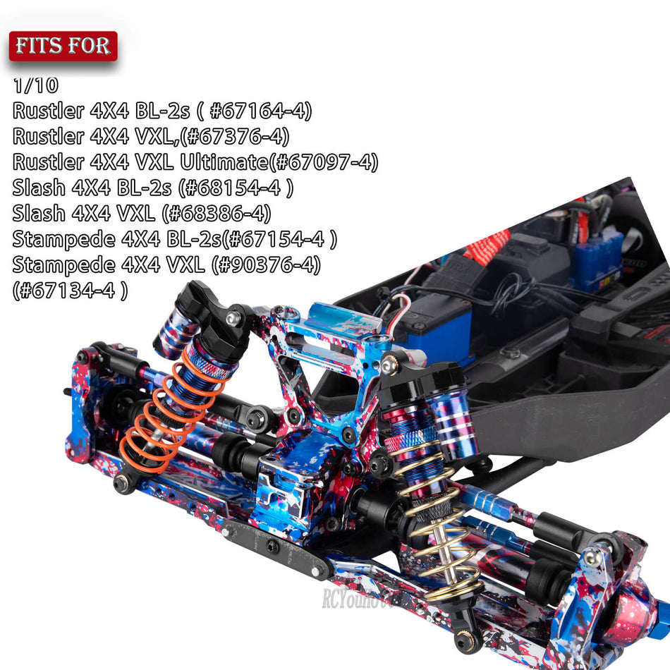 RC Upgrades Part for 1/10 Traxxas Rustler/Slash/Stampede 4x4 4WD VXL,Arm/Shocks/gearbox/37T Diff Gear/Caster Block,Steering Blocks/Stub Axle Carriers/Drive Shaft/Shock Tower/Links,Colorful