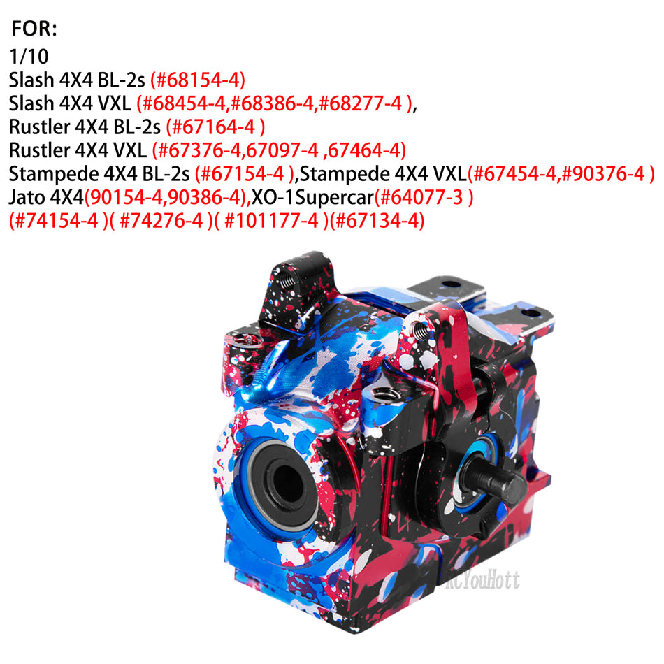 RC Transmission Gearbox Case & 37T Diff Gear Upgrades Part for 1/10 Traxxas Slash/Rustler/Stampede/Jato 4X4 4WD VXL/XO-1,Replace #6880#6881