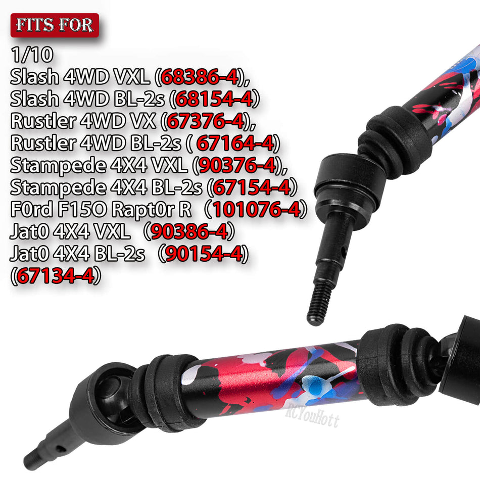 RC #45 Steel Driveshaft/Drive Shaft Upgrades Part for 1/10 Traxxas Slash,Rustler,Stampede,Jato 4WD 4X4 VXL,Ford F150 Rapt0r R 4WD