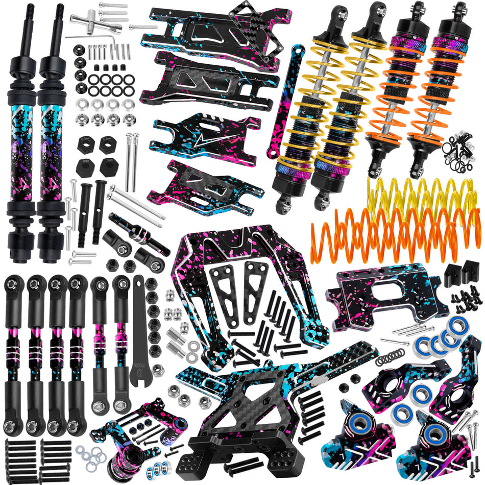 RCMYou RC Upgrades Part Arm,Shock Absorber,Drive Shaft,Shock Tower,Caster Block,Steering Blocks,Stub Axle Carriers,Links,Bulkhead for 1/10 Traxxas Rustler 2WD (VXL),Stampede 2WD (VXL)
