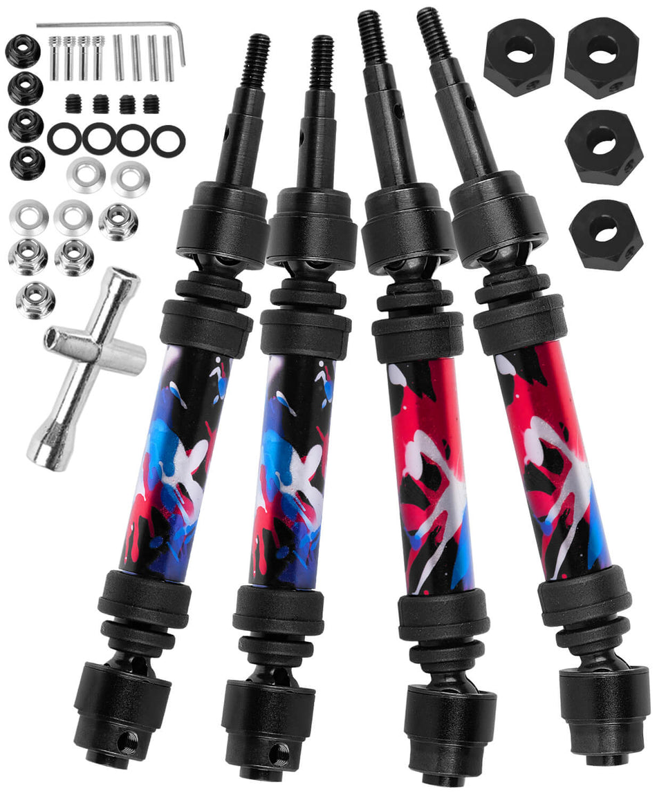RC #45 Steel Driveshaft/Drive Shaft Upgrades Part for 1/10 Traxxas Slash,Rustler,Stampede,Jato 4WD 4X4 VXL,Ford F150 Rapt0r R 4WD