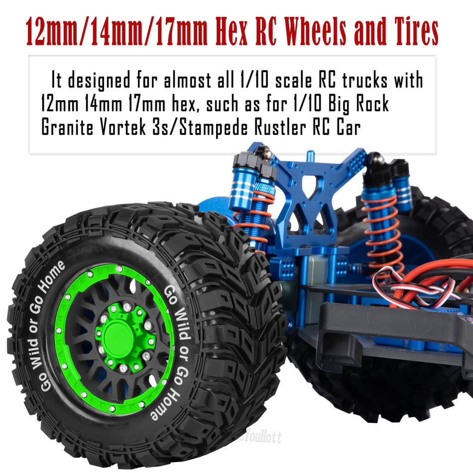 RC Truck Tires Wheel for 1/10 Arrma Big Rock Granite Vortek 3s / traxxas Stampede Rustler RC Car