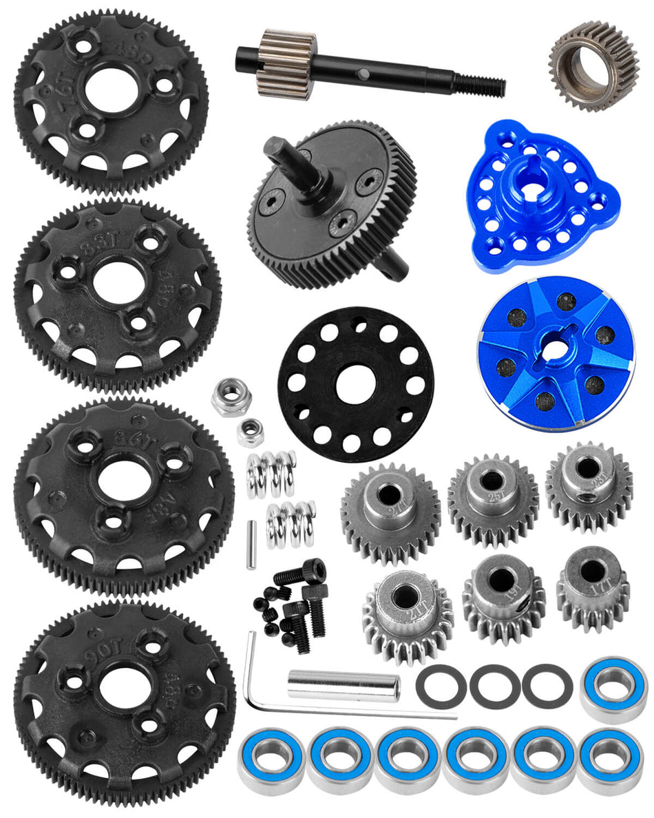 RC 76T 83T 86T 90T Spur Gear(48-Pitch) with 17T/19T/21T/23T/25T/27T Pinions Gear for Traxxas 1/10 Slash/Rustler/Stampede/Bandit 2wd VXL
