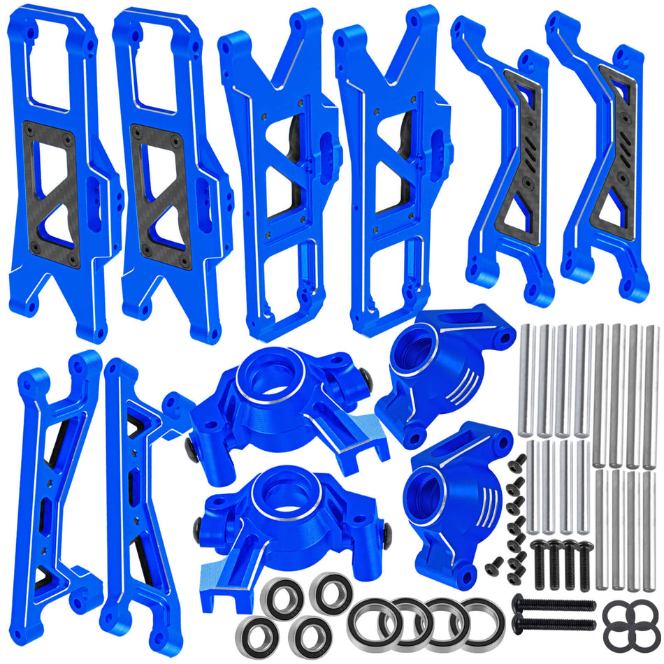 RCMYou RC Suspension Arms&Caster Block&Steering Blocks&Rear Stub Axle Carriers Upgrades Parts for 1/10 WideMaxx (#89086-4) RC Car
