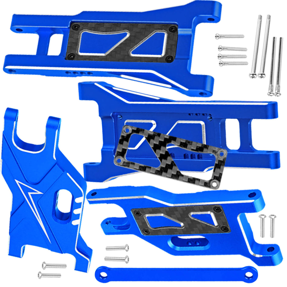 RCMYou Upgrades Part Aluminum Front&Rear A Arms for 1/10 traxxas Rustler 2WD (VXL),Stampede 2WD (VXL)
