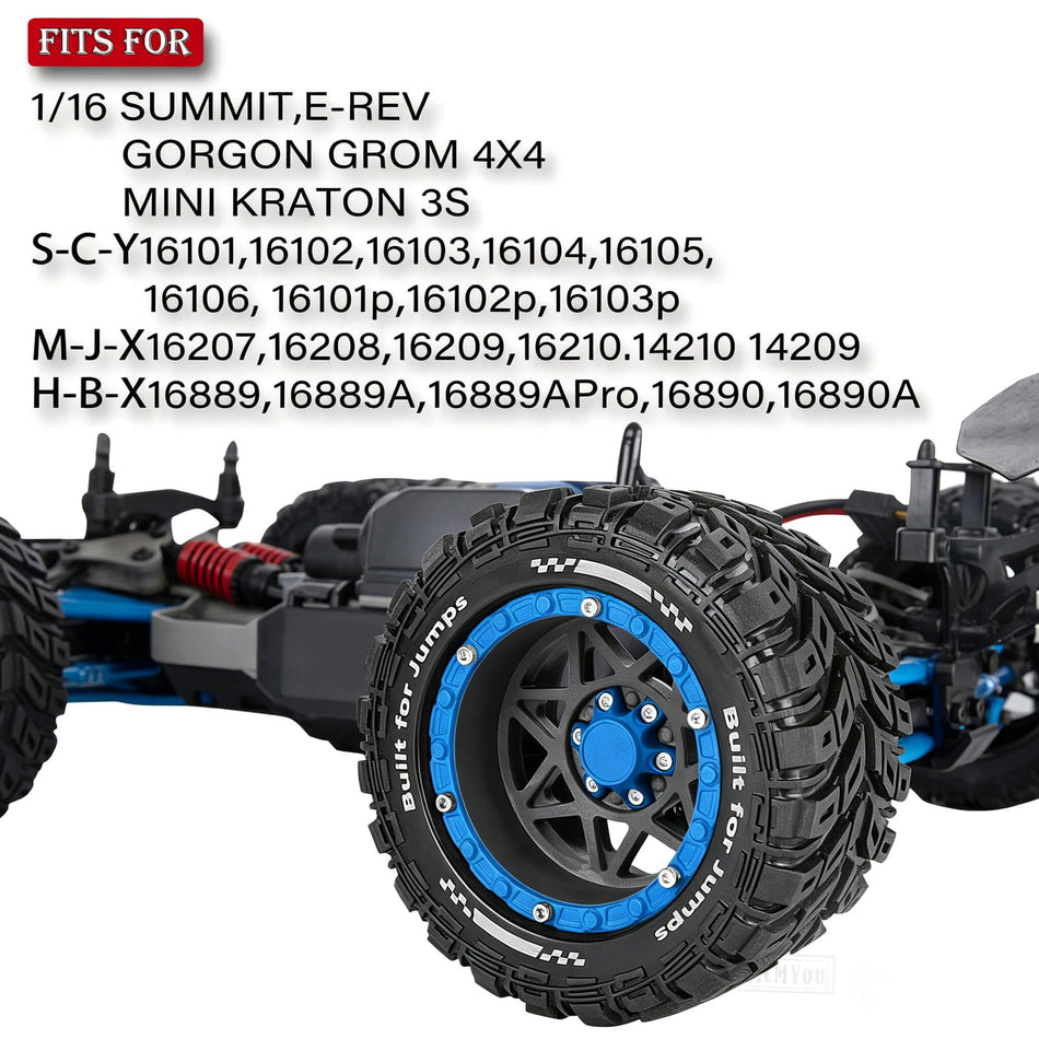 RCMYou Truck Wheel and Tires for  traxxas 1/16 Summit E-REVO Gorgon GROM MINI KRATON MJX HBX SCY RC Car