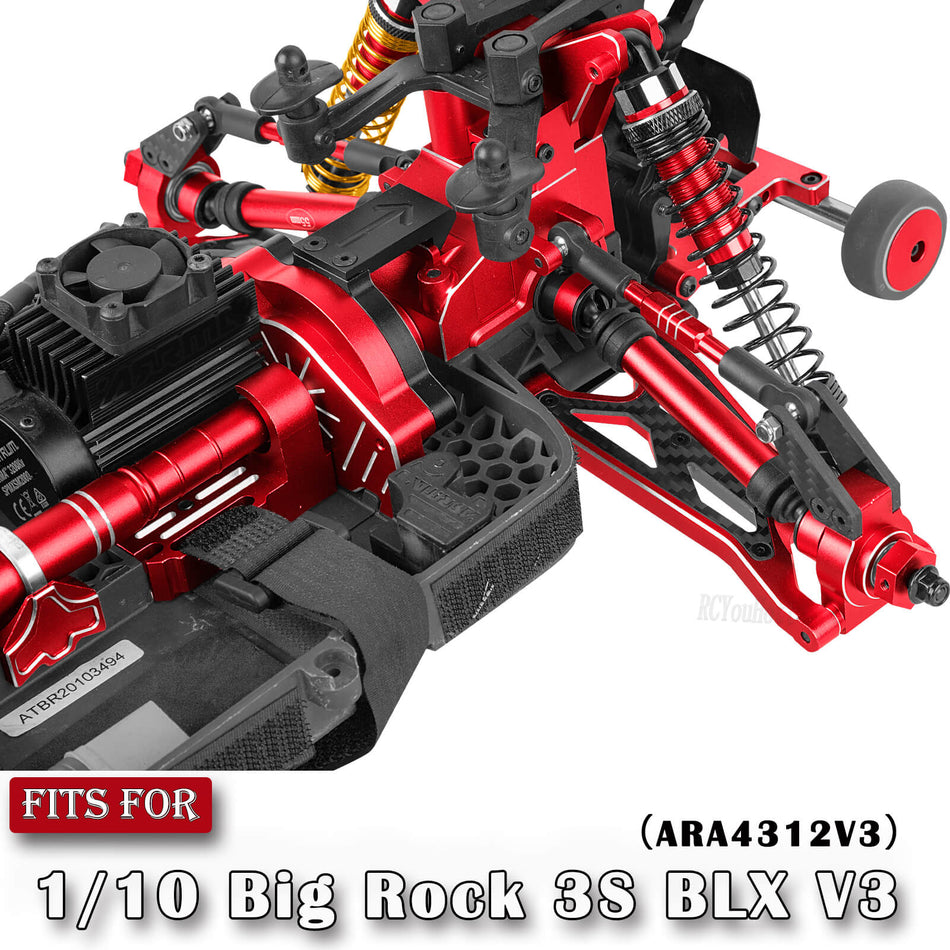 RCMYou RC A Arms/Steering Blocks/Hub Stub Axle Carriers/CVD Drive Shaft Axles Driveshaft/RC Shocks/Turnbuckles Camber Links Upgrade Parts for 1/10 Arrma Big Rock 4X4 V3 3S BLX