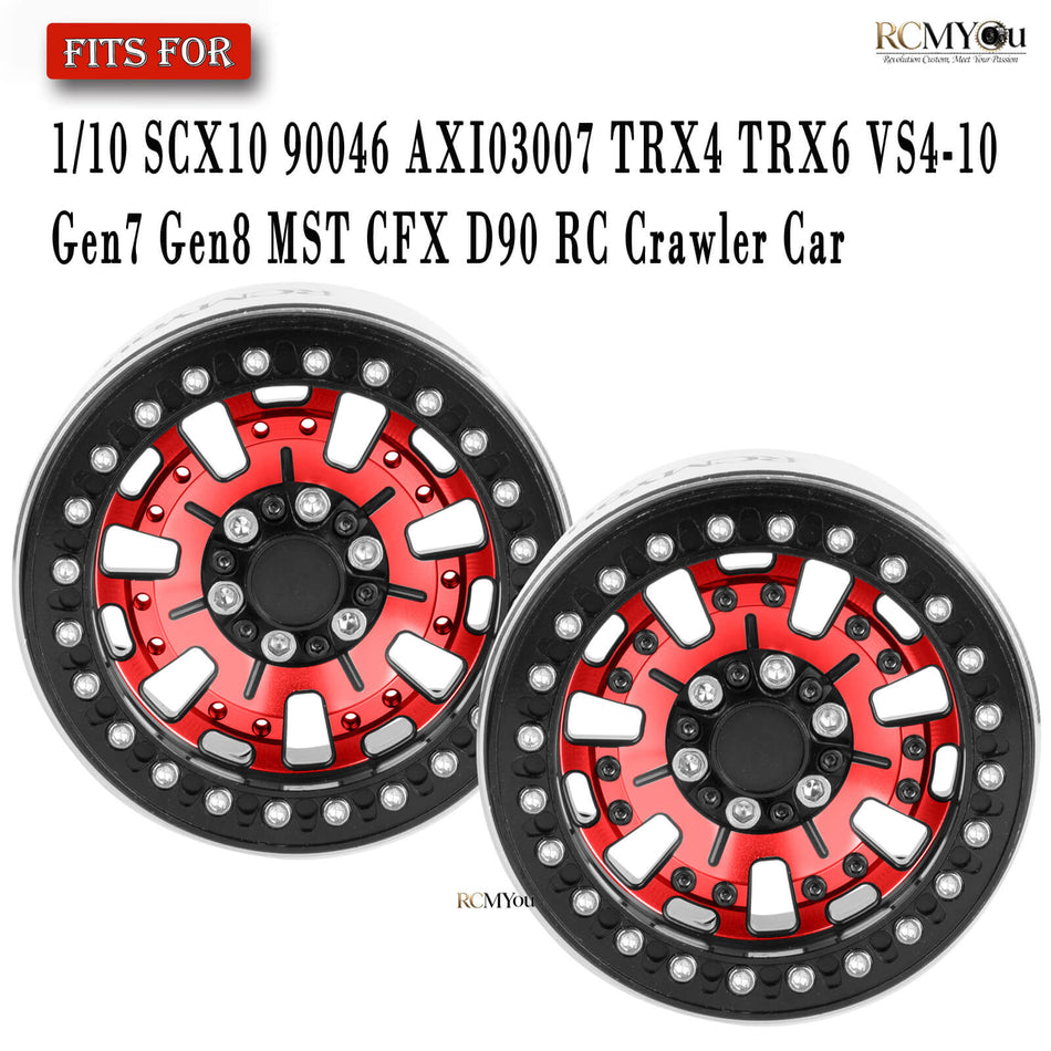 RCMYou RC 2.2" Beadlock Wheels Rims Tires for 1/10 Axial SCX10 I II 90046 AXI03007 traxxas TRX4 TRX6 VS4-10 D90 Gen7 Gen8 MST CFX RC Crawler Car.