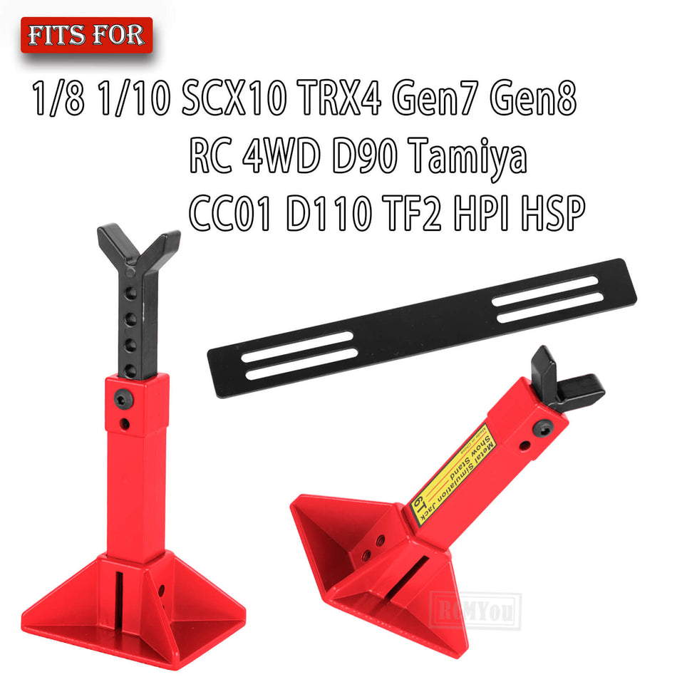 RC Upgrades Part Metal Decoration Metal Lifting Jack Suit for 1/8 1/10 Axial SCX10 Traxxas TRX4 redcat Gen7 Gen8 RC4WD D90 Tamiya CC01 D110 TF2 HPI HSP