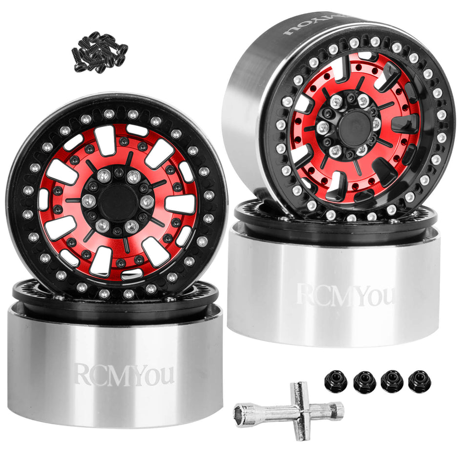 RCMYou RC 2.2" Beadlock Wheels Rims Tires for 1/10 Axial SCX10 I II 90046 AXI03007 traxxas TRX4 TRX6 VS4-10 D90 Gen7 Gen8 MST CFX RC Crawler Car.