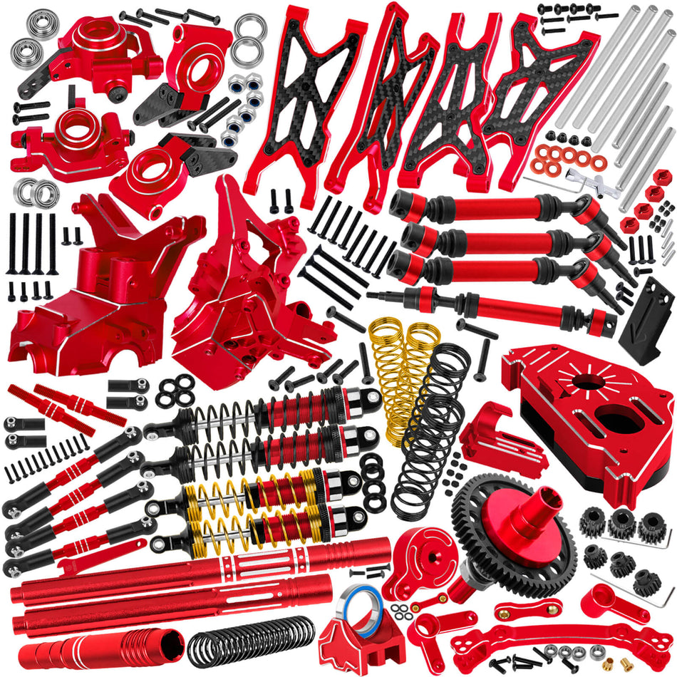 RCMYou RC Upgrade Parts for 1/10 Arrma Big Rock 4X4 V3 3S BLX,Arms/Shocks/57T Gear/CVD/Caster Block/Steering Blocks/Stub Axle Carriers/Steering Bellcranks/Gearbox/Links/Center Driveshafts