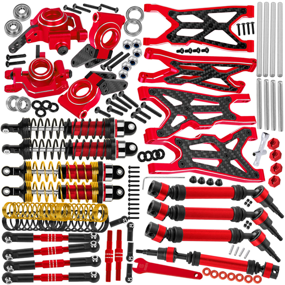 RCMYou RC A Arms/Steering Blocks/Hub Stub Axle Carriers/CVD Drive Shaft Axles Driveshaft/RC Shocks/Turnbuckles Camber Links Upgrade Parts for 1/10 Arrma Big Rock 4X4 V3 3S BLX
