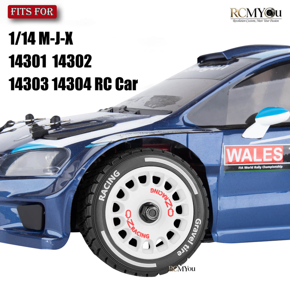 RC Highway Wheels and Tires Set w/Plastic Wheels Rim for 1/14 MJX 14301 14302 14303 14304 RC Car